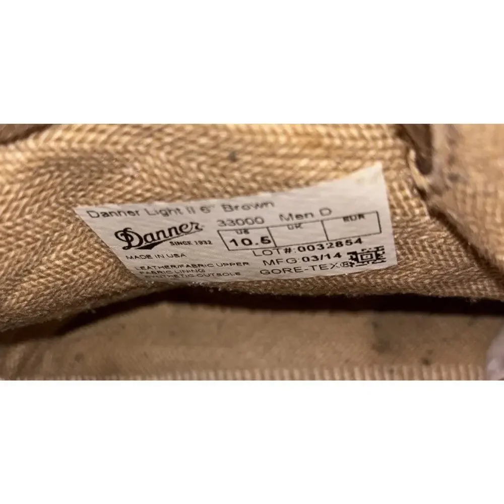 Danner Light II 33000 Men's Leather Gore-Tex Boots, Size 10.5 D USA